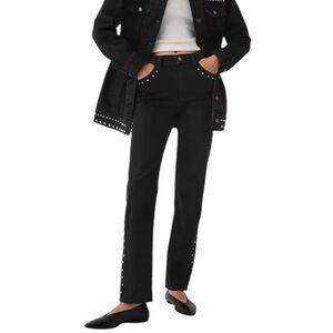 GAP 90s High Rise Black Studded Jeans